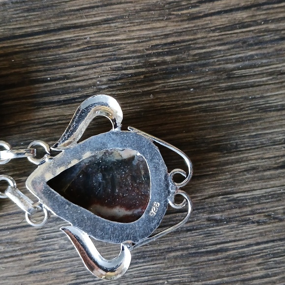 New Ocean Jasper & Turritella Agate 925 Silver Necklace. - Picture 15 of 15